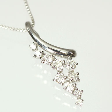 ダイヤモンド ネックレス スウィートテン K18WG・ダイヤ0.3ct（SIクラス・鑑別書カード付）　スターダスト１０ペンダント(ネックレス)【１０周年記念ジュエリー】【大切な方へ】｜癒し通りのアクセサリー屋さん