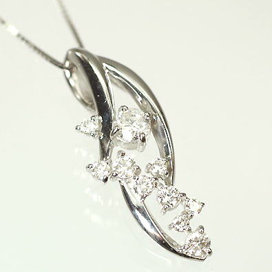 ダイヤモンド ネックレス K18WG・ダイヤ0.5ct（SIクラス・鑑別書カード付）　スターダスト１０ペンダント(ネックレス)【１０周年記念ジュエリー】【大切な方へ】｜癒し通りのアクセサリー屋さん