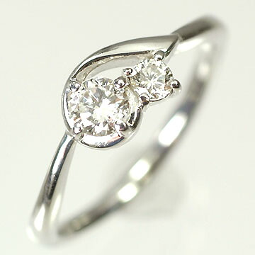 ダイヤモンド リング K18WG・ダイヤ0.3ct（SIクラス・鑑別書カード付）　２ストーンリング（指輪） 送料無料｜癒し通りのアクセサリー屋さん