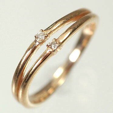 ダイヤモンド リング ピンクゴールド K10PG・ダイヤモンド0.02ct　シンプルリング（指輪） ダイヤモンド指輪 52,536円