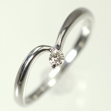 ダイヤモンド リング K10WG・ダイヤモンド0.05ct　シンプルリング（指輪） ダイヤモンド指輪