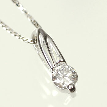 ダイヤモンド ネックレス K18WG・ダイヤ0.1ct　シンプルペンダント（ネックレス）｜癒し通りのアクセサリー屋さん
