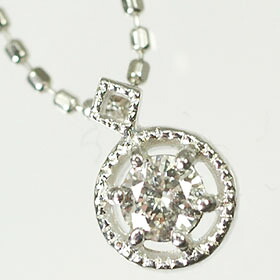 ダイヤモンド ネックレス K18WG・ダイヤ0.1ct　クラシカルペンダント（ネックレス）｜癒し通りのアクセサリー屋さん