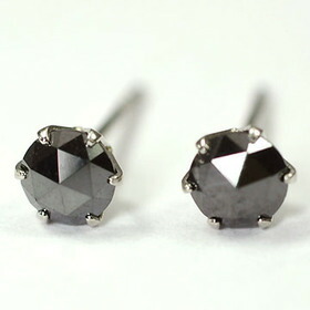 【送料無料！78】【ダイヤモンドピアス】プラチナ・ブラックダイヤ0.5ct　ローズカットピアス☆ 送料無料 代引き無料 割引 半額以下 ☆【smtb-m】｜癒し通りのアクセサリー屋さん