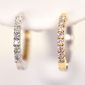 ピアリング イヤリング ダイヤモンド0.3ct K18 ゴールド＆ K18WG ホワイトゴールドピアリング （イヤリング）