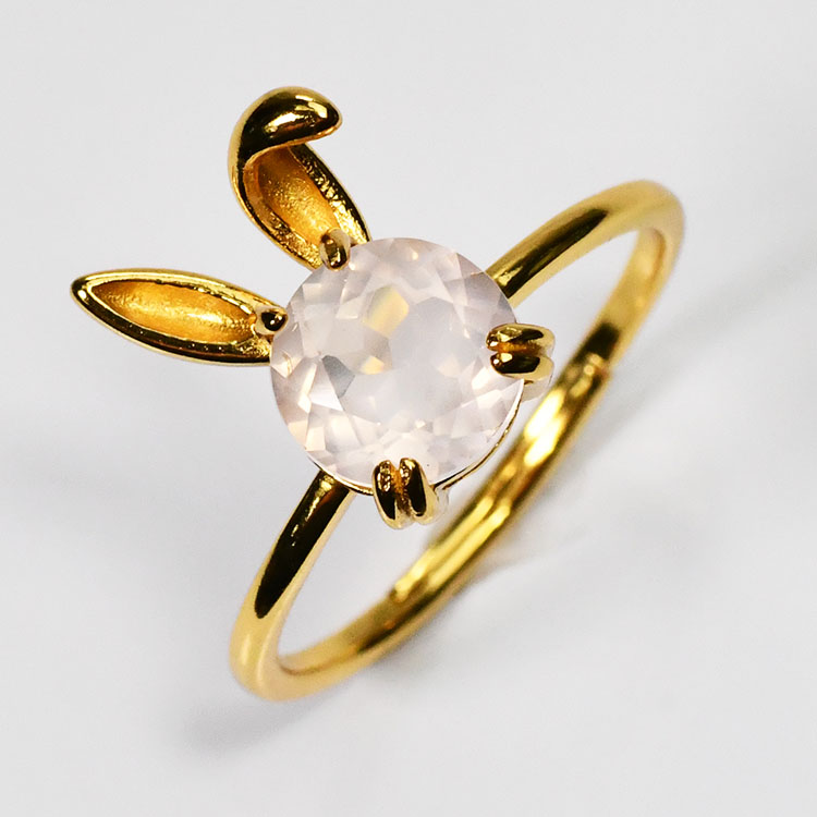 楽天市場】ローズクォーツ×シルバー925 クマちゃんフェイスオープン