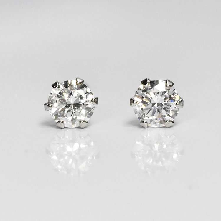 D-Fカラー VSアップ EX ダイヤモンド0.2ct（ラボグロウン）（0.1ct×2） 一粒ピアス 6本爪 ティファニー爪 合成ダイヤモンド Dカラー 無色透明 12,166円