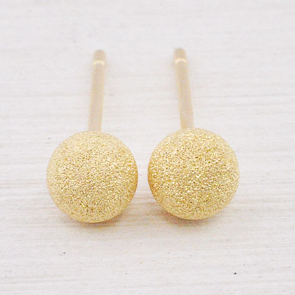 K18 イエローゴールド フラッシュボールピアス 4mm 地金ピアス スタッドピアス 丸玉 定番人気 K18YG