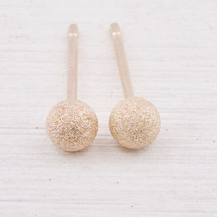 K18PG ピンクゴールド フラッシュボールピアス 3mm 地金ピアス スタッドピアス 丸玉 定番人気