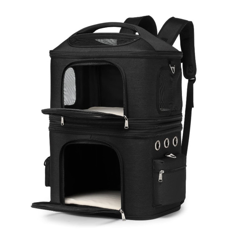 猫 2匹 リュック 分離可 キャリー 2層 ペット キャリーバッグ 小型犬 ソフトクレート 折りたたみ可 マット付き 2way 通院用 ペットキャリー リュック 猫 猫用 犬 ペットキャリーケース 折り畳み ドライブ キャスター付き 4輪360度回転 11,250円