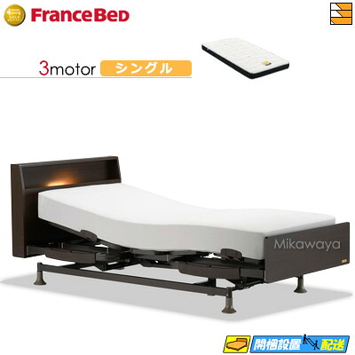 【今ならフランスベッドの敷き布が貰える】【シングル】【マットレス付】 【お届けは据え付けるまで】フランスベッド レステックス 103C 3原動機 銀-BAE-RX マットレス付き添い人 シングル 電動寝台 FC1859