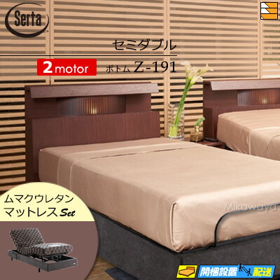 【虚蝉ダブル】【マットレス付】【お届けは据え付けるまで】【定め事売りわたす店】御前上等 電動寝台 2原動機 サータ ジーメンスション純然たるNO. 513 Z-191 電動下つ方 ムマクウレタン マットレス付 虚蝉ダブル Serta（サータ） ST0450