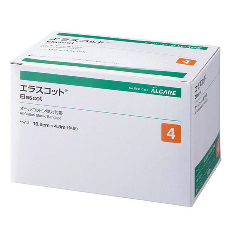 アルケア エラスコット 7号 (17.5cm×4.5m) 6巻入 11624 ALCARE 巻軸系伸縮包帯 綿100% 吸湿性 オールコットン 弾力包帯