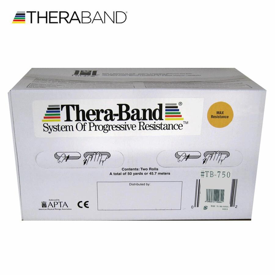 無料長期保証 セラバンド Theraband 合計 45 7m 50ヤード 巻 金 ゴールド マックス トレーニングチューブ ラバーチューブ 最強 フィットネス トレーニング Qdtek Vn