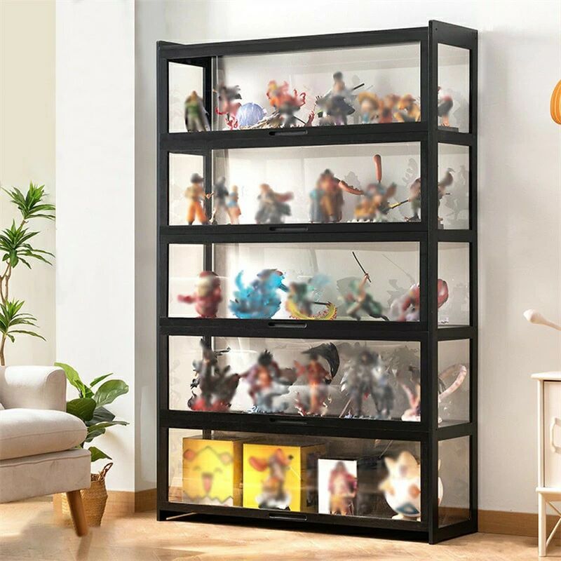 コレクションケース 新しい厚くする 五層長さ90cm フィギュアケース 竹枠 アクリル ショーケース コレクションキャビネット コレクショ|IZAMストア