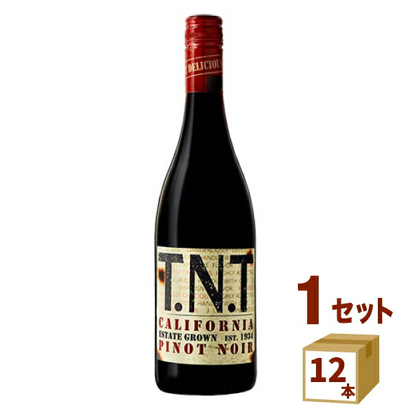 TNT ピノ・ノワール エステート・グロウン カリフォルニア 赤ワイン アメリカ カリフォルニア750ml×12本 ワイン【送料無料※一部地域は除く】【取り寄せ品 メーカー在庫次第となります】|イズミックワールド