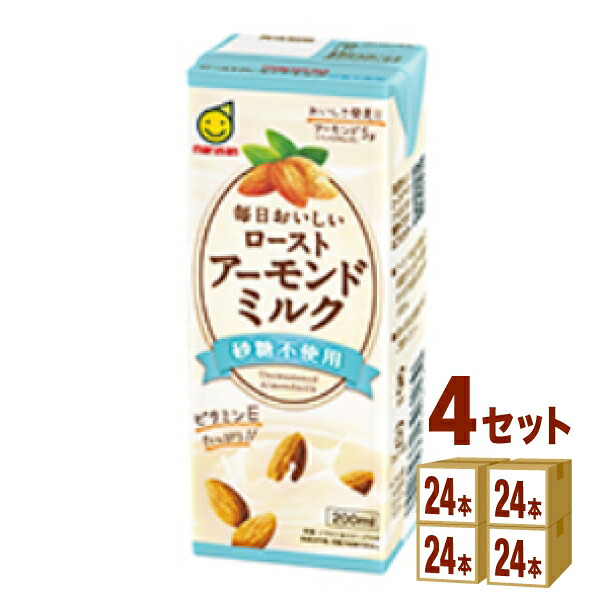 マルサンアイ 毎日おいしいローストアーモンドミルク 砂糖不使用 200ml&times;24本&times;4ケース (96本) 飲料【送料無料※一部地域は除く】｜イズミックワールド
