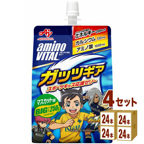 味の素 アミノバイタル ゼリー ドリンク ガッツギア マスカット味 250ml×24本×4ケース (96本) 飲料【送料無料※一部地域は除く】