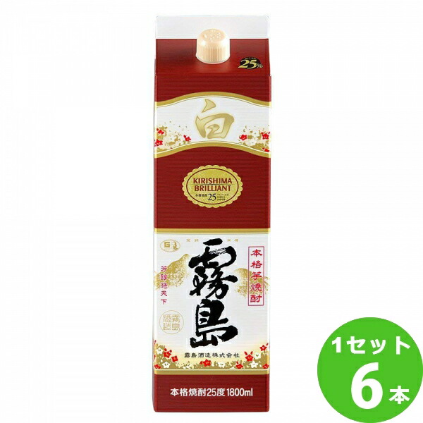 大量上品入荷 霧島酒造 宮崎 宮崎県1800ml 6本 いも焼酎白霧島２５ パック 霧島酒造 宮崎 宮崎県1800ml 6本 日本酒 焼酎 焼酎 送料無料 一部地域は除く イズミックワールド 格安人気