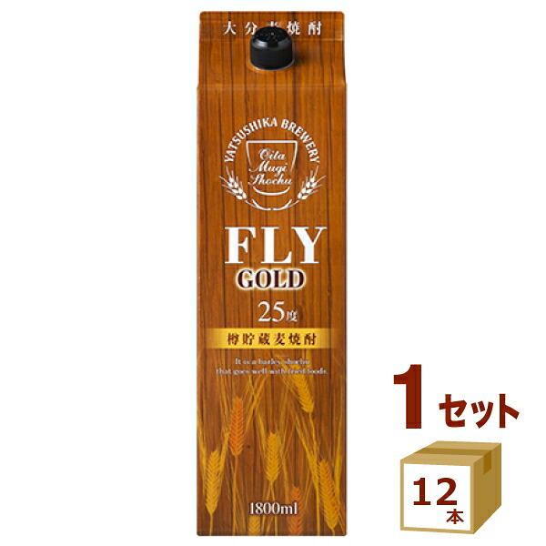八鹿酒造 大分麦焼酎FLY GOLD フライ ゴールド 25度 パック 1800ml×12本【送料無料※一部地域は除く】|イズミックワールド