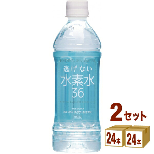 奥長良川名水 逃げない水素水36 500ml×24本×2ケース (48本) 飲料【送料無料※一部地域は除く】
