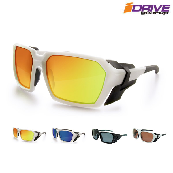 IZONE NEW YORK iDrive サングラス メンズ レディース 偏光 UVカット 99％ 紫外線カット UV400 スポーツサングラス 大きい 大きいサイズ 大きめ 大きめレンズ ビッグフレーム スポーツタイプ ミラーレンズ ホワイト スポーツ用 アウトドア用 運転用 ドライブ用 P554｜IZONE NEW YORK