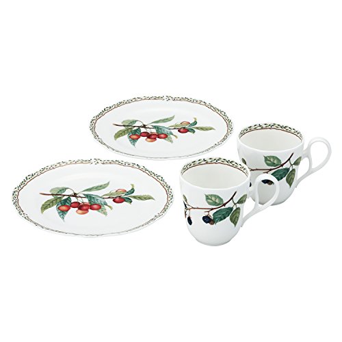 Noritake ノリ竹 マグカップ \u0026 一皿 ( 有りの実仕掛ける ) マグカップ:375竓 一皿:22糎 果樹園庭園 陰電子範囲相応う