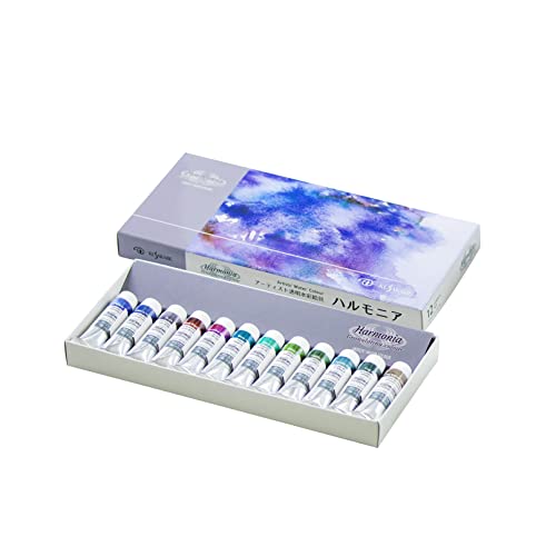 クサカベ(KUSAKABE) 透明水彩絵具 ハルモニア 12色セット 10ml(4号)