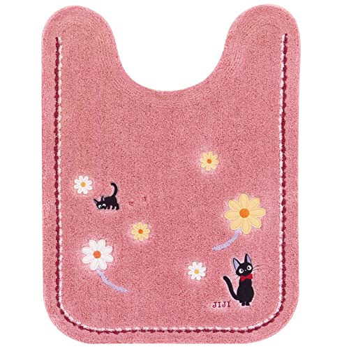 センコー(Senko) 魔女の宅急便 花さんぽ トイレマット 約80×60cm ピンク キャラクター ジジ 猫 ジブリ 12766
