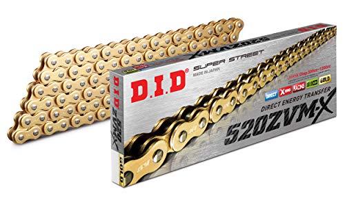 D.I.D(大同工業)バイク用チェーン カシメジョイント付属 520ZVM-X-118ZB G&G(ゴールド) X-リング 二輪 オートバイ用