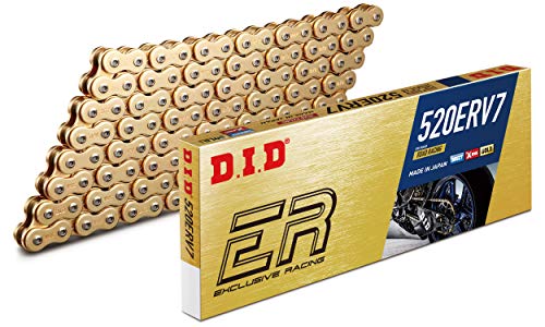 D.I.D(大同工業)バイク用チェーン カシメジョイント付属 520ERV7-118ZB G&G(ゴールド) 二輪 オートバイ用
