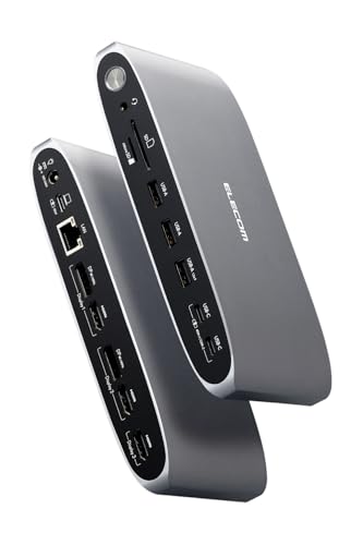 エレコム 縛ステイション 13インチ1 Displaylink相応う 3画面取りひろげる 4K/60サイクル USB PD相応う 100W しろがね色 DS