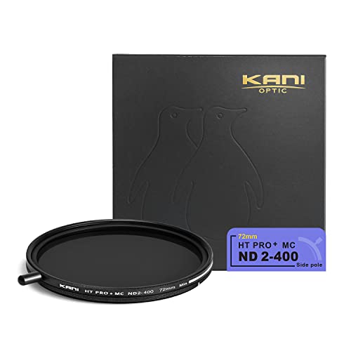 KANI 72粍 変数ND水漉し HT PRO+ MC ND2-400 減光成り行き最大限度8 2/3絞り分 着脱式合わせる用ノッブ付 高濃さ時X状ムラ