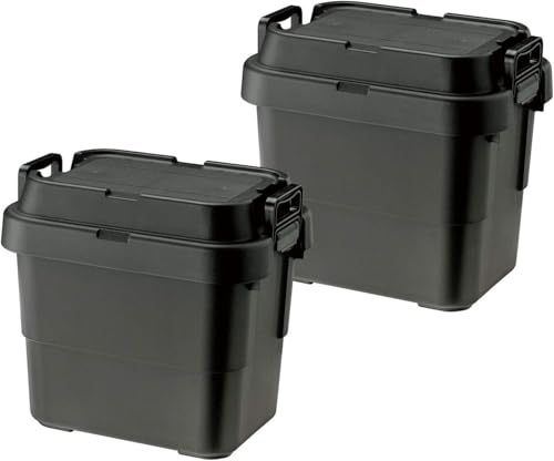 木鼠(RISU) 納めるボックス席 トランクカーゴ22L 黒いこと 日本製 TC-20S 2個書き割り 容れもの ボックス席 スタッキング 室外納める キ