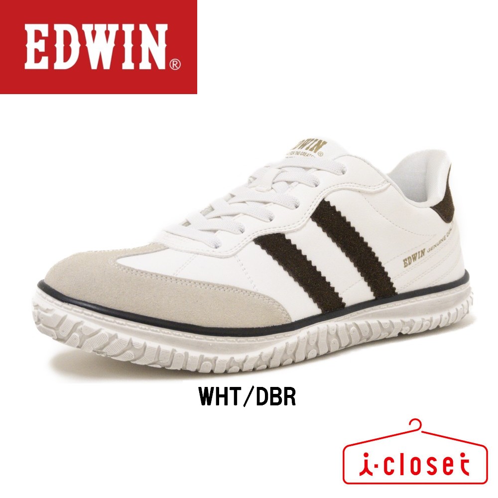 【試し履き1回交換送料無料】【取寄せ】EDWIN　エドウィン　スタンディングイン ハンズフリースニーカー　EDW7286　NAVY(ネイビー)　WHT/DBR(ホワイト/ダークブラウン)　　25cm～28cm