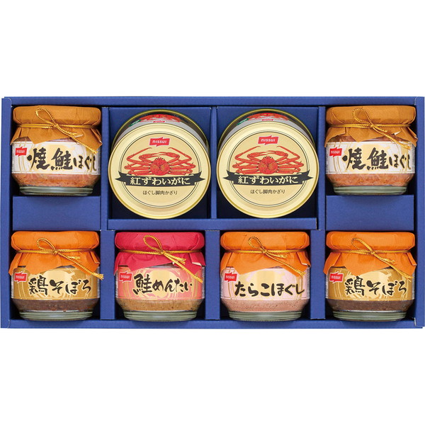 [ニッスイ] かに缶詰・瓶詰セット [ＢＫ－５０D] 贈り物　プレゼント　お祝い　お返し　出産　結婚　ギフト　お礼　ご挨拶　手土産　内祝[4/10(金)01:59迄 ポイント5倍＆条件付送料無料クーポン]