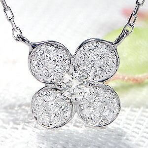 K18WG/PG/YG 0.25ct フラワーモチーフ ダイヤモンドペンダント【送料無料】フラワーペンダント 両吊り 4月誕生石 SI1 クローバー 四つ葉 おすすめ 可愛い 人気 おしゃれ 品質保証書 新作 プレゼント 代引手数料無料 ラッピング無料 18金 ゴールド|jewelry Aimer