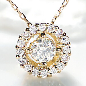 K18WG/PG/YG 【0.2ct】サークル 取り巻き ダイヤモンド ネックレス ペンダント 【送料無料】 ゴールド サークルモチーフ SI 可愛い 人気 おしゃれ 品質保証書 新作 プレゼント 代引手数料無料 ラッピング無料 18金 ダイヤネックレス ダイヤペンダント