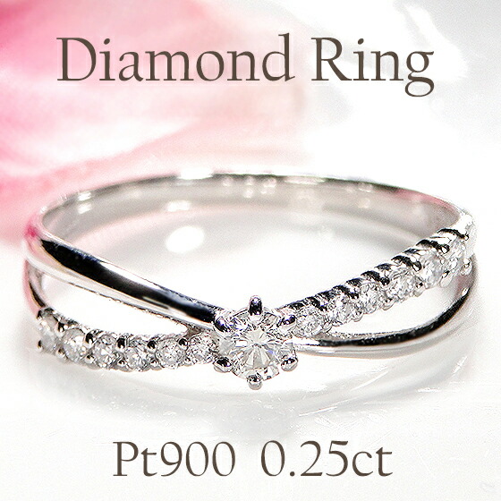 Pt900 K18 0.16ct 9号 リング K18 / PT900 diamond line ring - J_Products