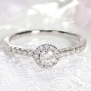 Pt900 0.35ct ダイヤモンド 取り巻き リング【送料無料】4月 誕生石 一粒 おすすめ ジュエリー 指輪 可愛い プラチナ リング 人気 おしゃれ 品質保証書 新作 ダイヤ リング プレゼント 代引手数料無料 ラッピング無料 ピンキーリング|jewelry Aimer