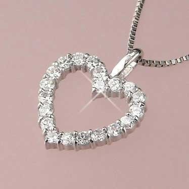 ダイヤモンド ネックレス 計0.25ct オープンハートモチーフ 4月誕生石 天然石 k10wg 10金ホワイトゴールド レディース 50代 40代 60代 30代 20代 計0.25カラット 妻 彼女 ギフト プレゼント 女性用 52,080円