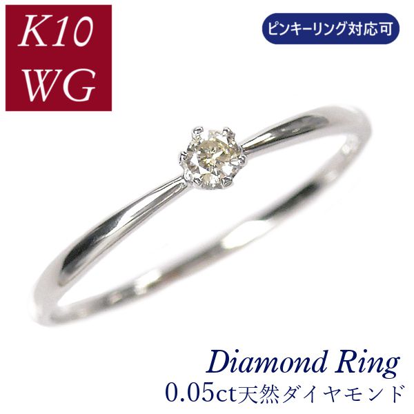 ダイヤモンド リング 10金ホワイトゴールド k10wg 0.05ct ピンキーリング対応可 華奢 細い 細め 重ね付け 重ねづけ 指輪 天然石 4月誕生石 0.05カラット 指輪 レディース 60代 50代 40代 30代 20代 ジュエリー ギフト プレゼント クリスマス ホワイトデー 母の日 敬老の日