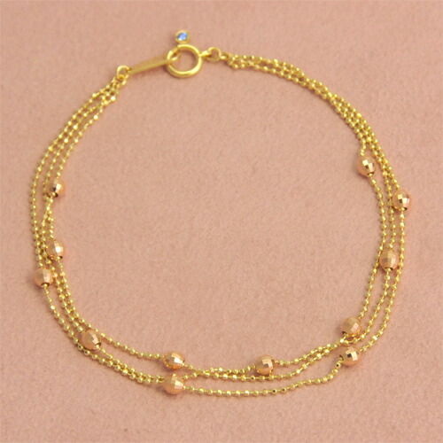 楽天市場】K18ミラーボール＆フラワー 2連カットボールチェーン