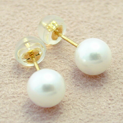 K18 アコヤパール ピアス 6mm 18金ゴールド 【送料無料】【対応】【ラッピング無料】