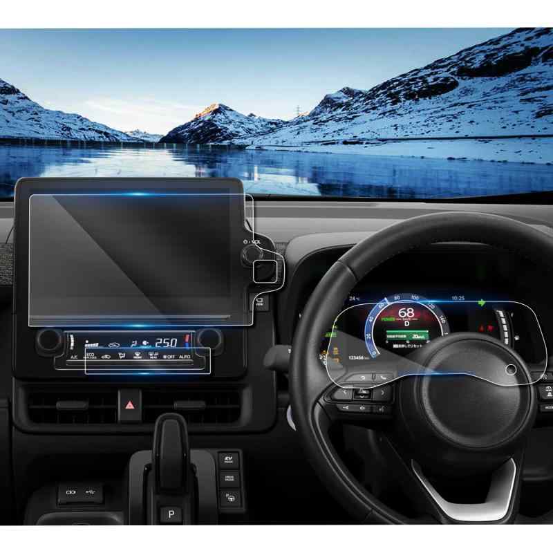 ruiya 【3点セット】 新型 トヨタ 新型シエンタ 10系 保護フィルム 専用 10.5インチ ナビ(強化ガラス)+メーター+エアコンパネル フィルム 保護フィルム シエンタ 10系 アクセサリー パーツ 9H キ
