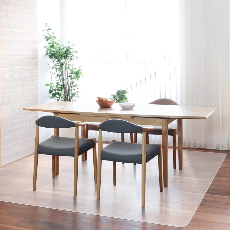 【拭くだけ】ダイニングマット 透明 180×180cm クリアマット 1.5mm厚 拭ける PVCマット 床暖房対応 お手入れ簡単 キッチマット ソフト エンボス加工 カットできる サラっとした手触り 清潔 ハー