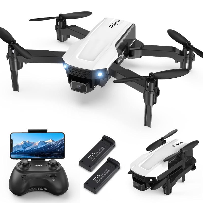 Holyton ドローン 100g未満 カメラ付き 折り畳み式 1080P 小型 こども向け クリスマスプレゼント WiFi FPVリアルタイム バッテリー2個付き 放り投げ飛行 ヘッドレスモード 高度維持モード 1/2自由転