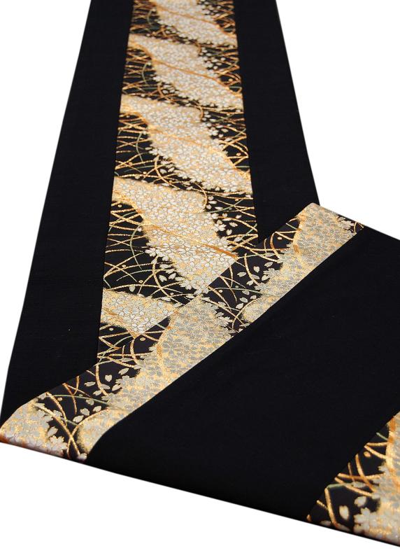 和風 着物帯 テーブルランナー 150×30cm 金襴織 リバーシブル ギフト箱入り（包装済） 日本製 (雅)
