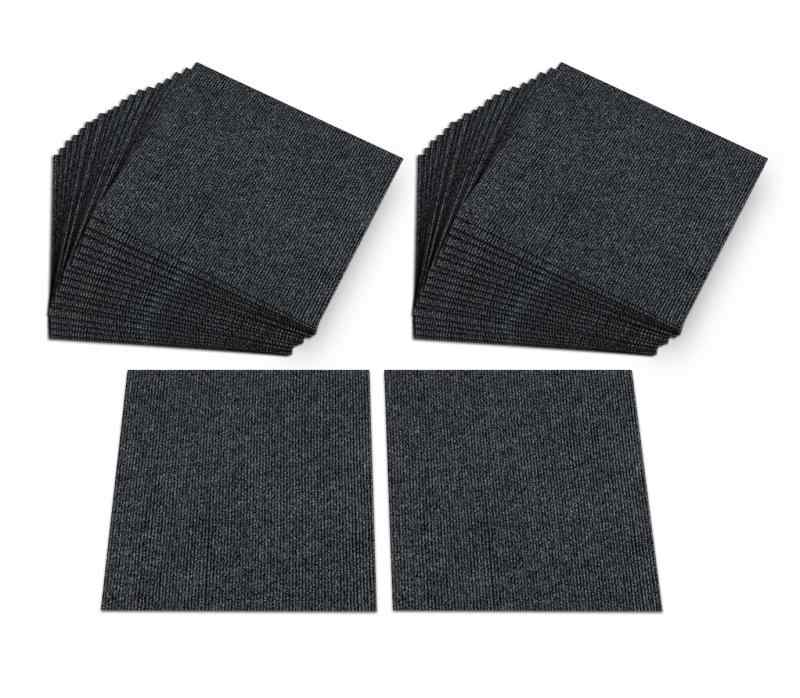【日本製 撥水 消臭 洗える】サンコー ずれない タイルカーペット 30×30cm ダークグレー 40枚 カーペットタイプ おくだけ吸着 タイルマット ジョイントマット KN-42