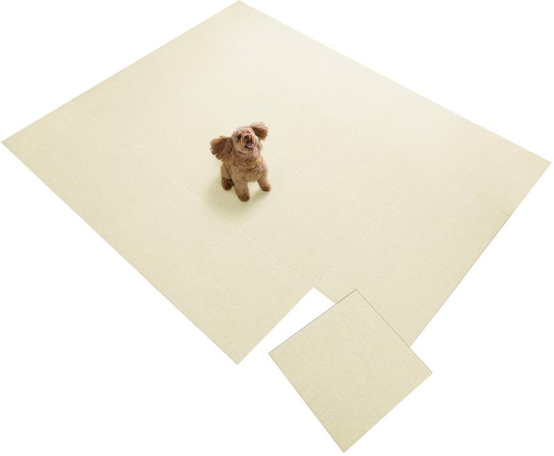 Sanko 【日本製 撥水 消臭 洗える】サンコー ずれない 合わせ目つや消し 愛玩動物用 45×45糎 象牙色 20枚 引っ敷き印字機 おくだけへばり着く 瓦つや消し KN-71